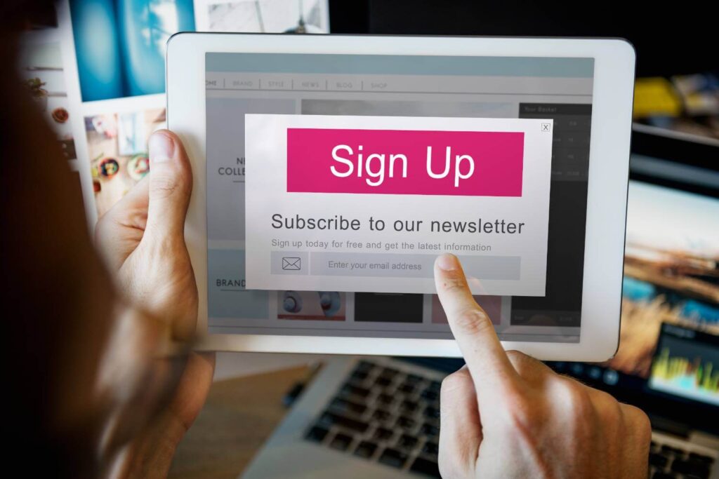 Join Us Register Newsletter Concept