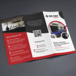 Opened tri-fold flyer brochure cover mock-up