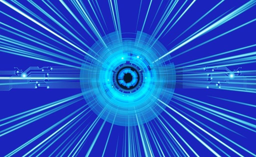 a blue circular object with white lines