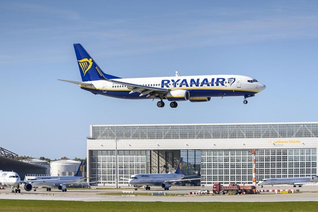 a plane taking off from a runway